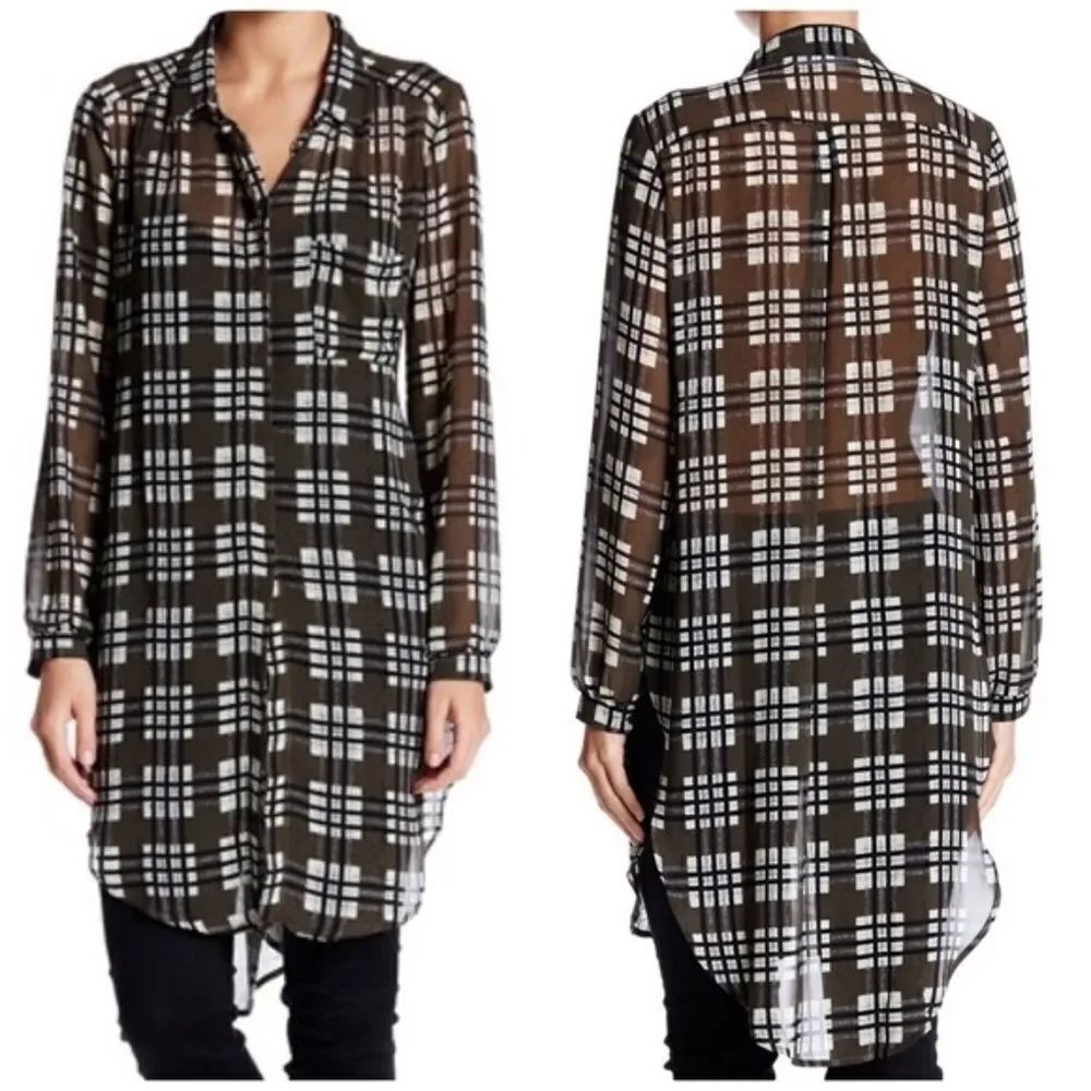 ASTR THE LABEL | Green Plaid Tunic